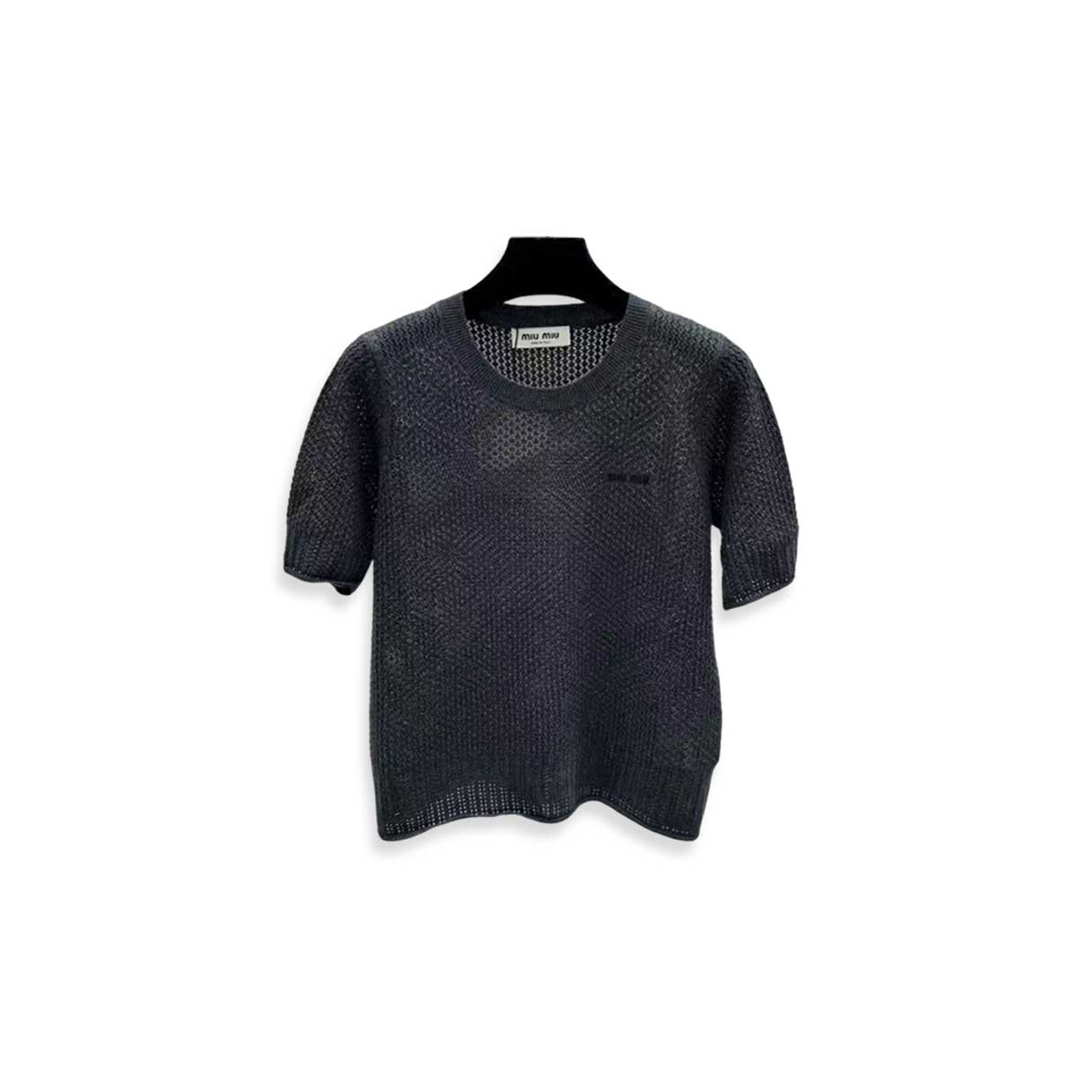 MIU MIU OPENWORK SHORT-SLEEVED KNITWEAR 